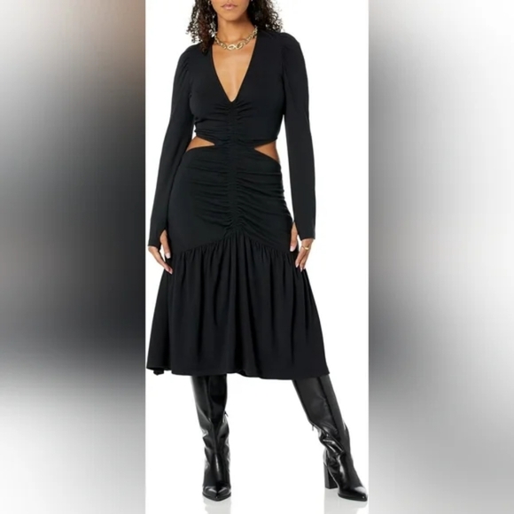 The Drop Women's Black Cut-Out Waist Long Sleeve Dress – Size L – NWT - Picture 5 of 5